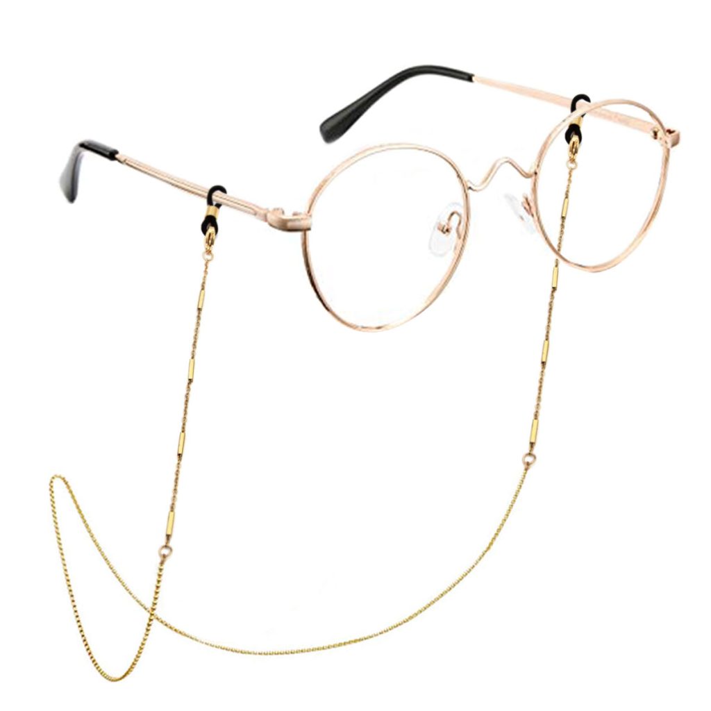 Cadena Lentes Dorado Mini Eslabon Rectanguar Sencillo