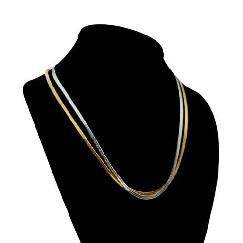 Collar-Acero-Bicolor-Doble-Cadena-Planchada-Panza-de-Vibora-2.webp
