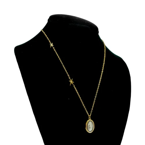 Collar-Acero-Bicolor-Medalla-Virgen-de-Guadalupe-Estrellas-3.webp