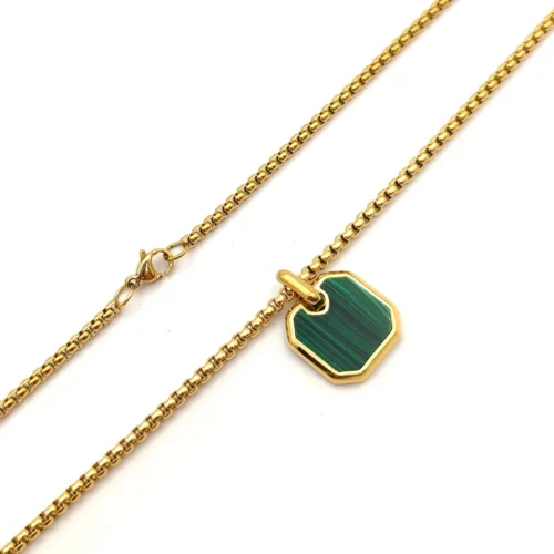 Collar-Acero-Cadena-Redonda-Malaquita-Cuadrado-Moderno-2.webp