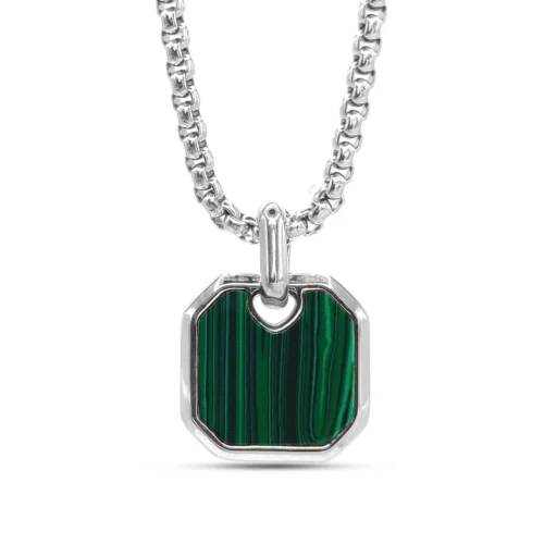 Collar-Acero-Cadena-Redonda-Malaquita-Cuadrado-Moderno-4.webp