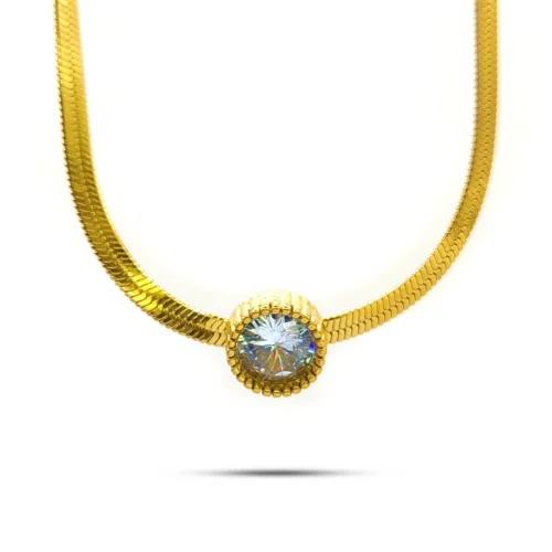 Collar-Acero-Dorado-Cadena-Planchada-Cristal-Redondo-1.webp
