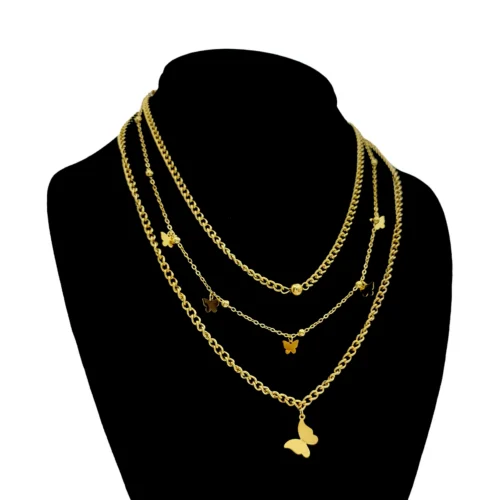 Collar-Acero-Dorado-Cadena-Triple-Colgantes-Mariposas-1.webp