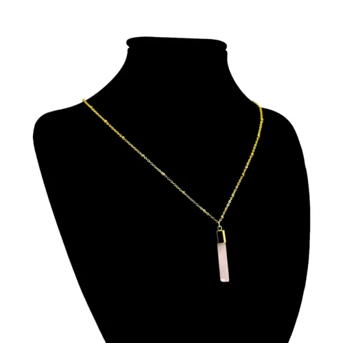 Collar-Acero-Dorado-Cilindro-Cuarzo-Rosado-Balines-1.webp