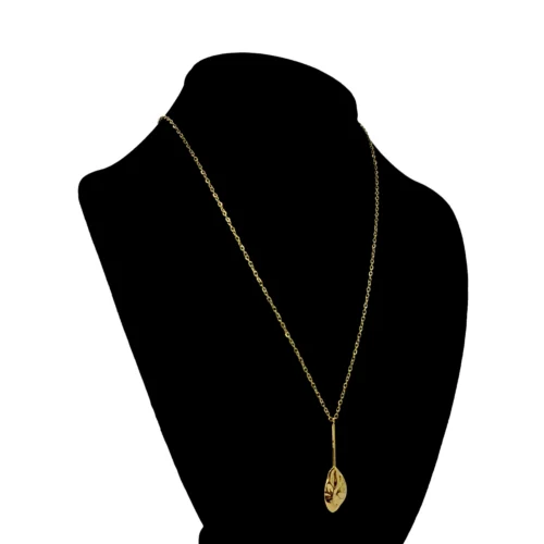 Collar-Acero-Dorado-Corbatero-Gota-Iregular-Martillada-1.webp