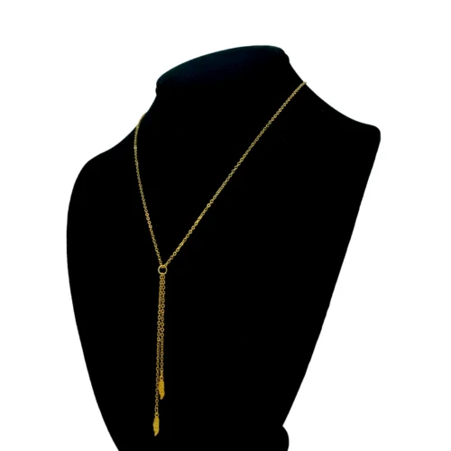 Collar-Acero-Dorado-Corbatin-Largo-Cadena-con-Plumas-2.webp