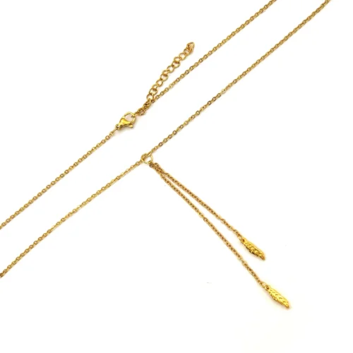 Collar-Acero-Dorado-Corbatin-Largo-Cadena-con-Plumas-3.webp