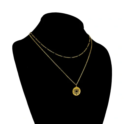 Collar-Acero-Dorado-Doble-Cadena-Chaquira-Negra-Ojo-2.webp