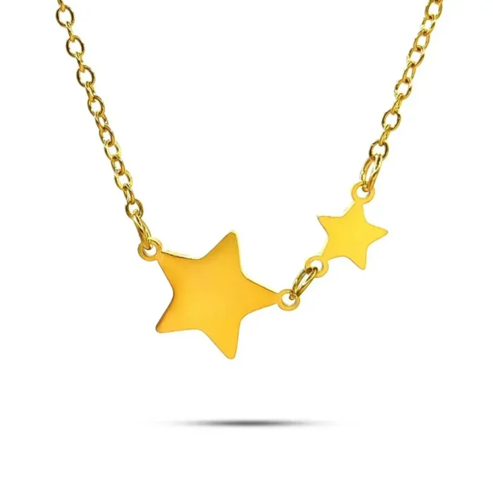 Collar-Acero-Dorado-Inox-Dos-Estrellas-Lisas-Sencillo-3.webp