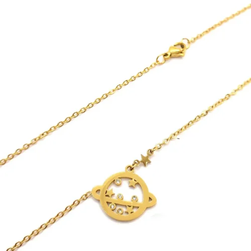 Collar-Acero-Dorado-Planeta-Saturno-Estrellas-Zirconia-2.webp