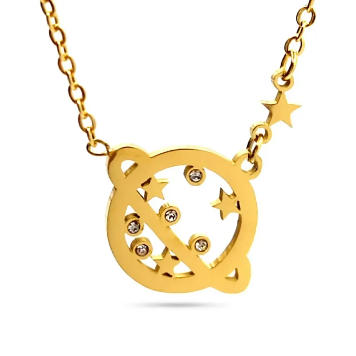 Collar-Acero-Dorado-Planeta-Saturno-Estrellas-Zirconia.webp