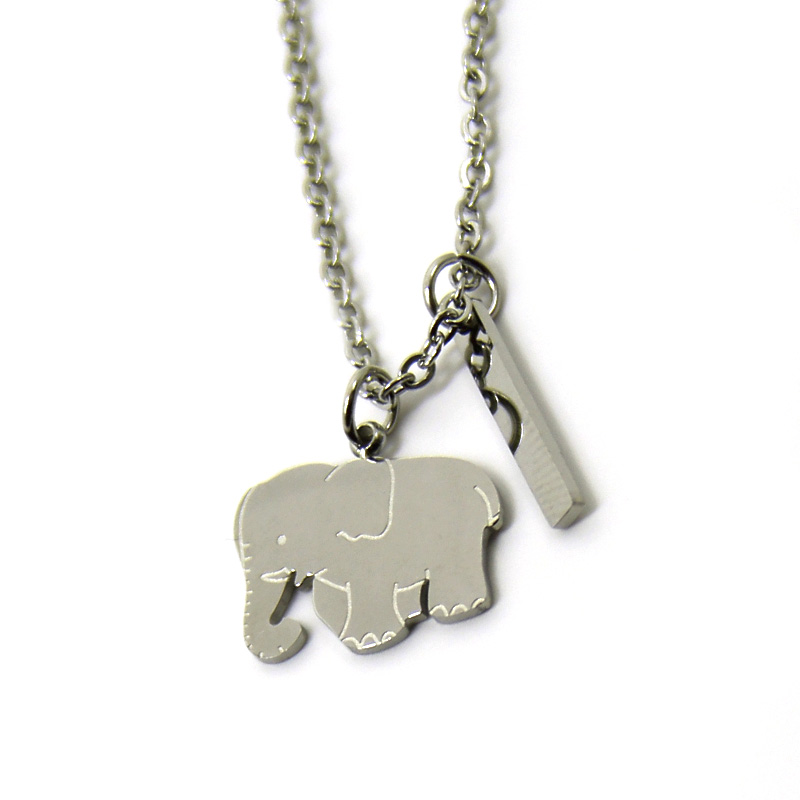 Collar Acero Elefante Plateado9