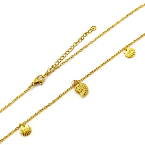 Collar-Acero-Inox-Dorado-Colgantes-Mar-Concha-Caracol-2.webp