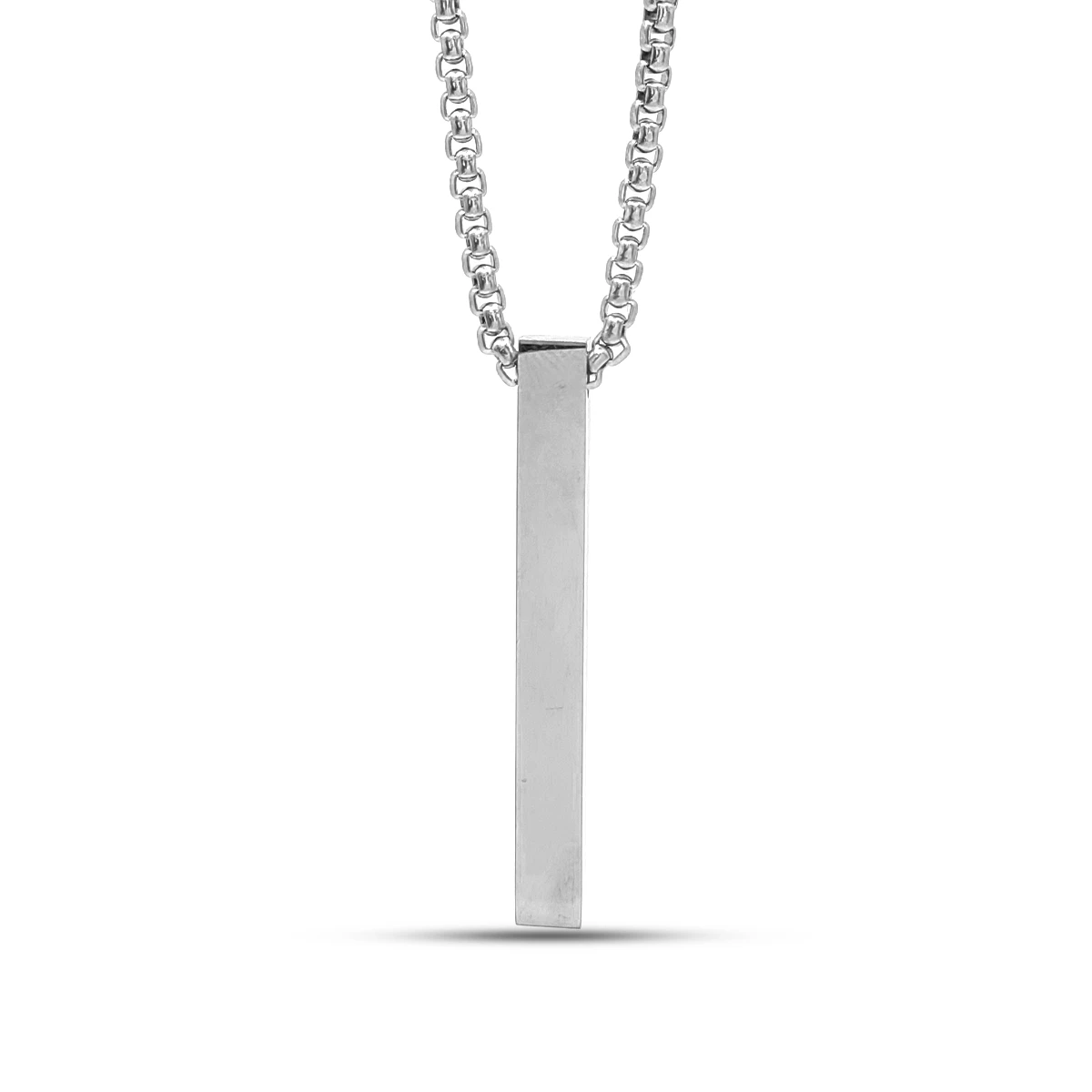 Collar Acero Inox Pilar Barra Delgado Sencillo Moderno 5