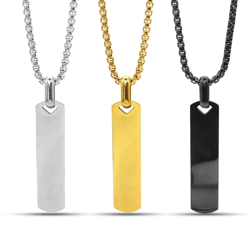 Collar Acero Inox Pilar Barra Rectangular Redondeada 10