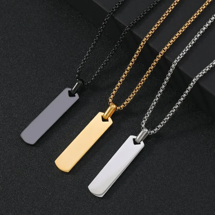 Collar Acero Inox Pilar Barra Rectangular Redondeada - Joyería y ...
