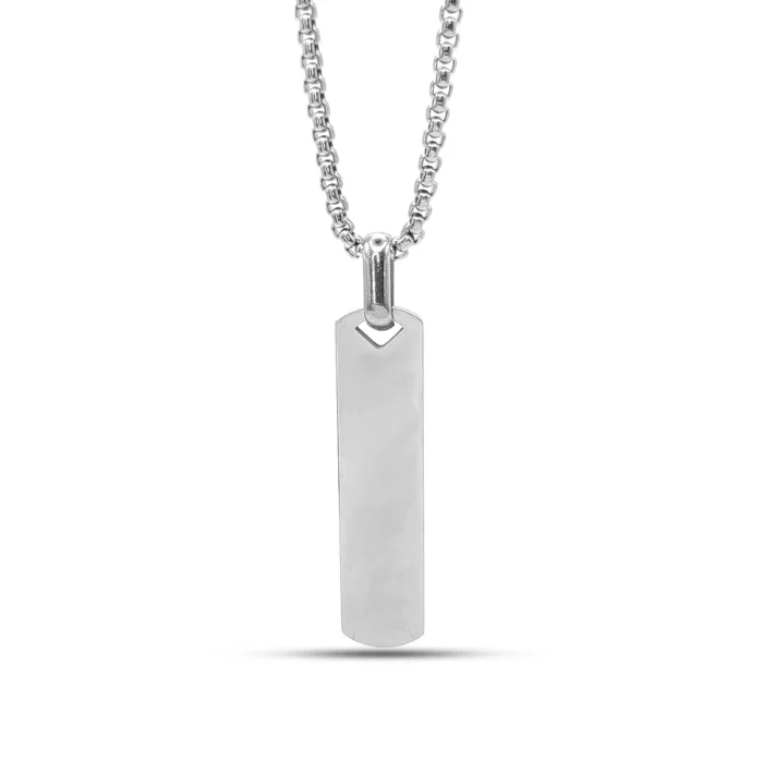 Collar Acero Inox Pilar Barra Rectangular Redondeada - Joyería y ...
