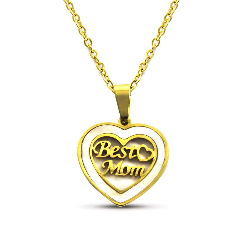 Collar Acero Inoxidable Dorado Best Mom Mejor Mama Lindo
