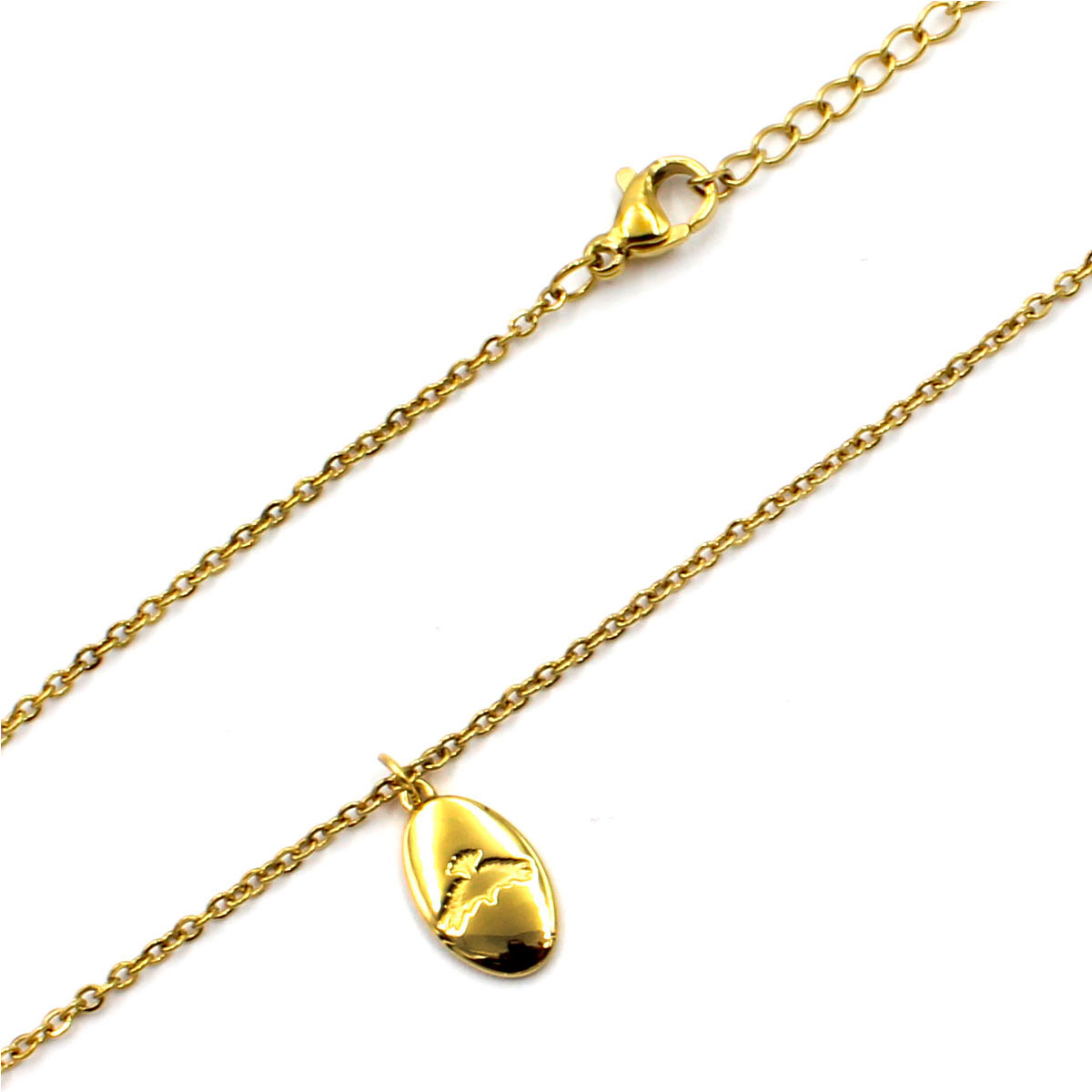 Collar Acero Inoxidable Dorado Paloma Espiritu Santo 2