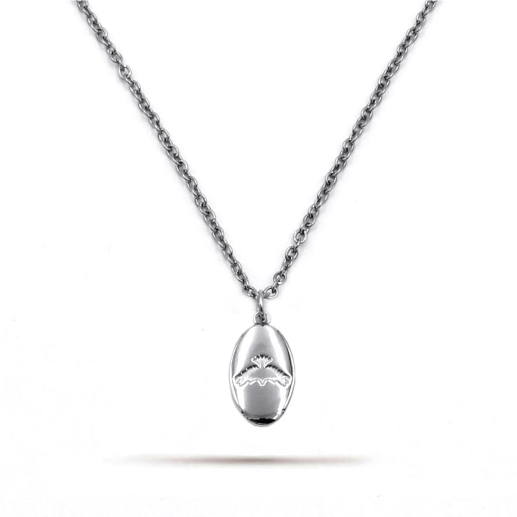 Collar Acero Inoxidable Plateado Paloma Espiritu Santo