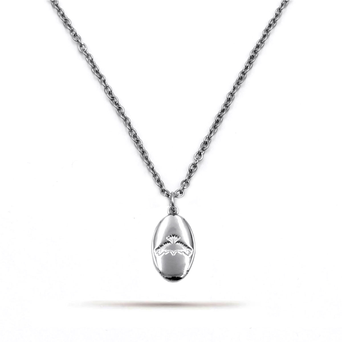 Collar Acero Inoxidable Plateado Paloma Espiritu Santo