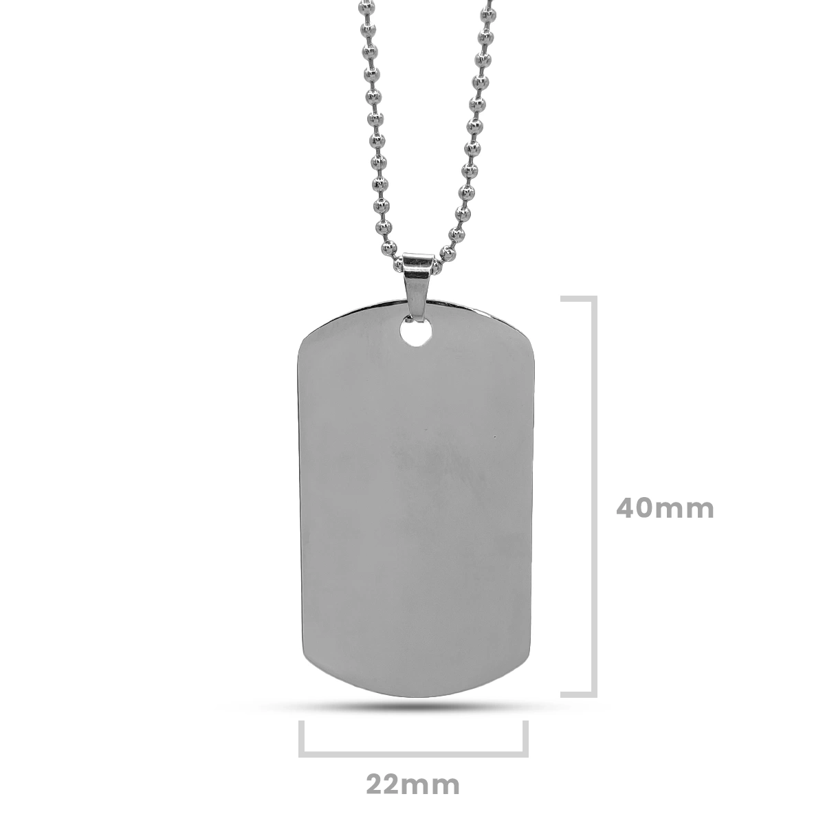 Collar Acero Placa Lisa Cadena Militar Para Grabado 3