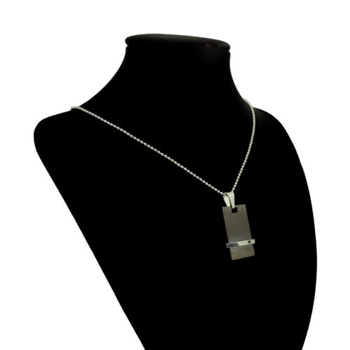 Collar-Acero-Placa-Negra-Linea-Plateada-Zirconia-Elegante-3.jpg