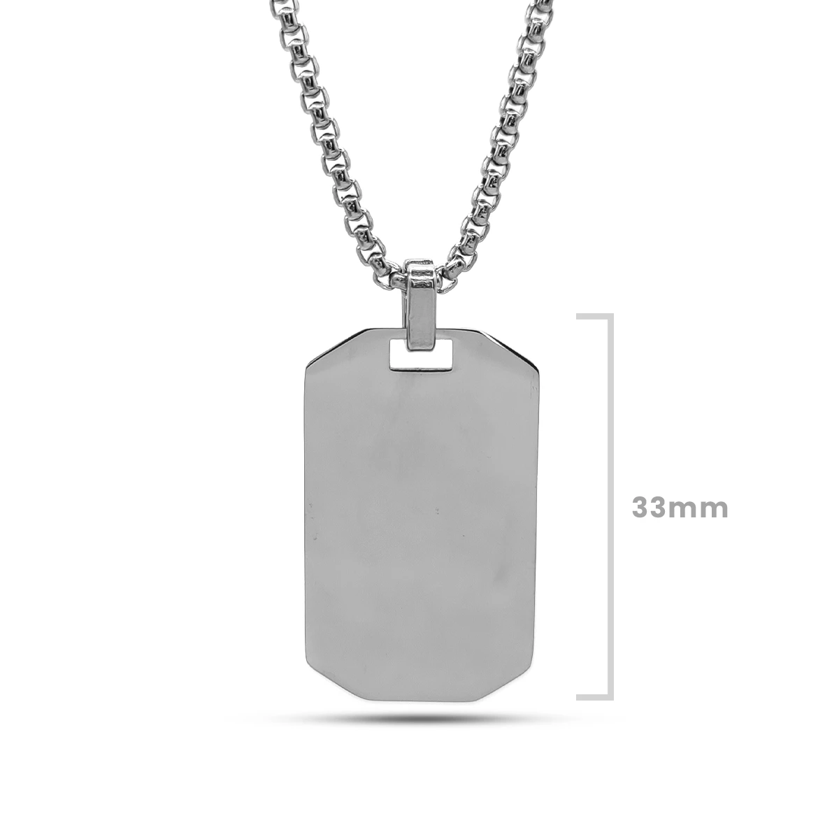 Collar Acero Placa Rectangular Esquinas Planas Para Grabado 12