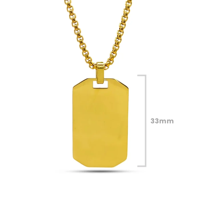 Collar Acero Placa Rectángular Esquinas Planas Para Grabado - Joyería y ...