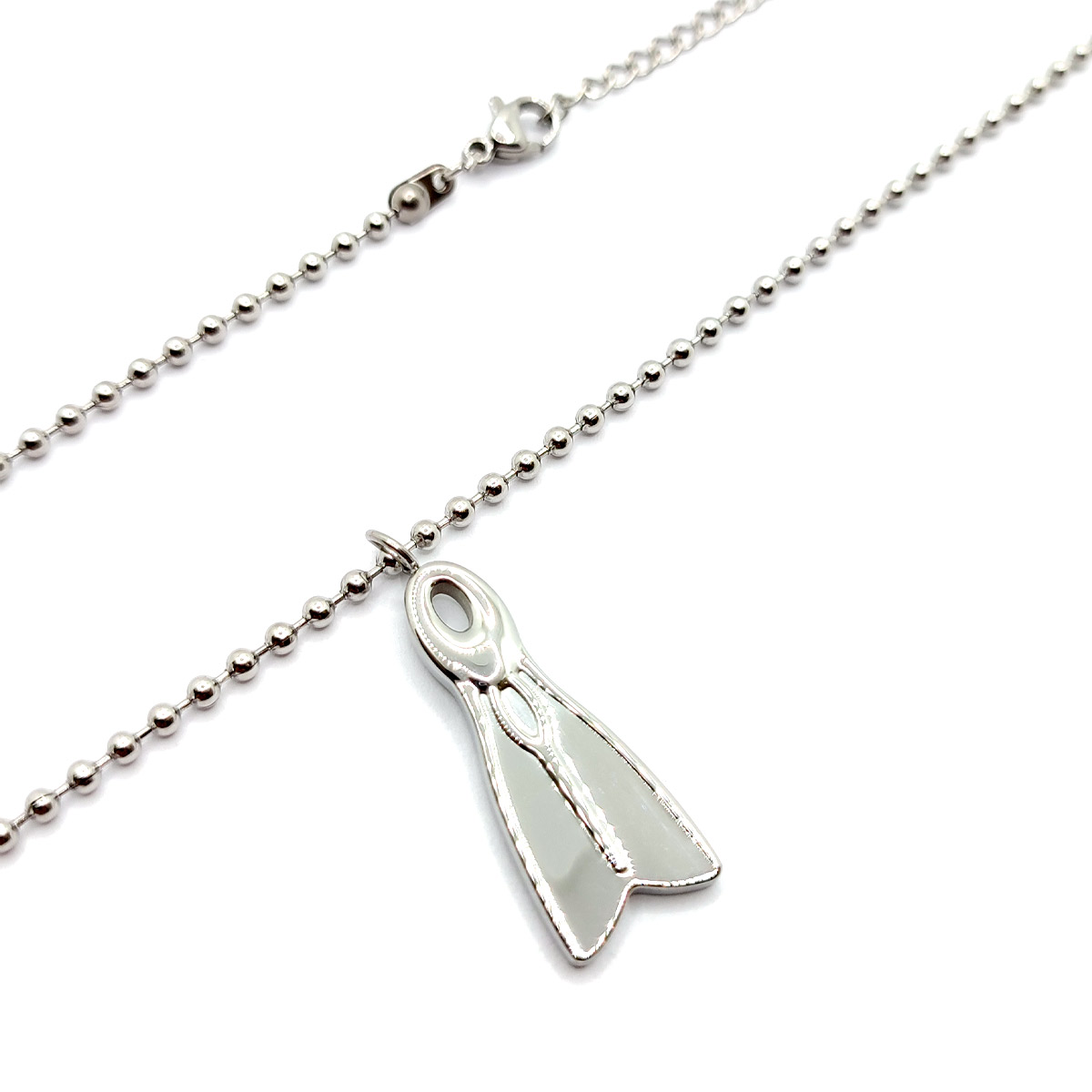 Collar Acero Plateado Aleta Buzos Hombres Buceador De Mar 2