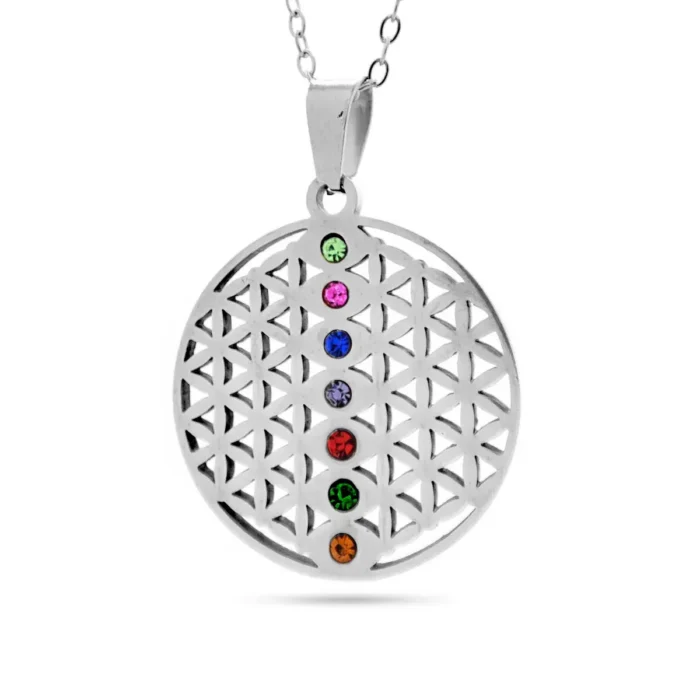 Collar-Acero-Plateado-Flor-de-la-Vida-Cristales-7-Chakras-1.webp