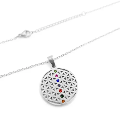 Collar-Acero-Plateado-Flor-de-la-Vida-Cristales-7-Chakras-2.webp