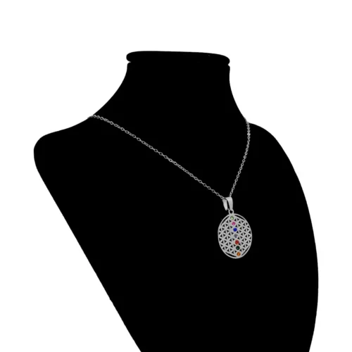 Collar-Acero-Plateado-Flor-de-la-Vida-Cristales-7-Chakras-3.webp