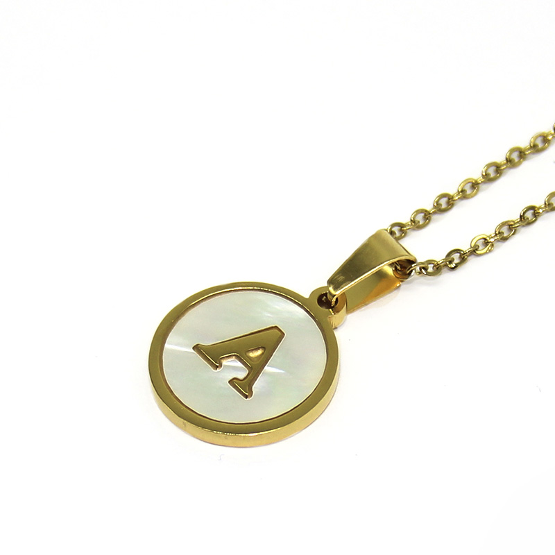 Collar Dije Madre Perla Letra A Dorado