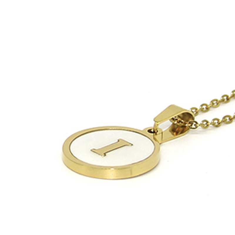 Collar Dije Madre Perla Letra I Dorado