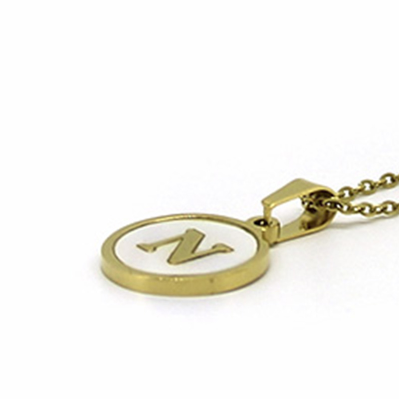 Collar Dije Madre Perla Letra N Dorado