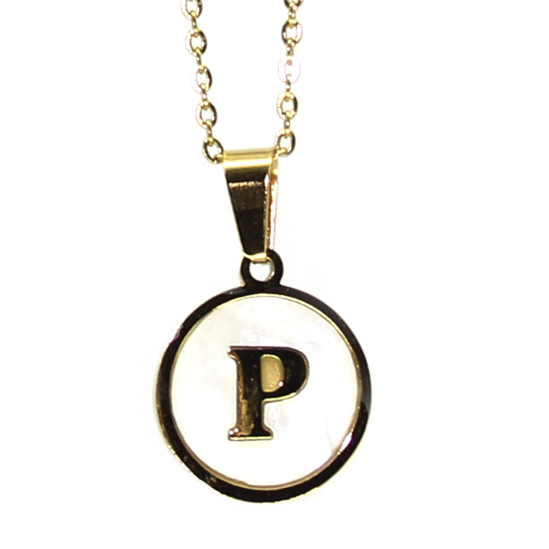 Collar Dije Madre Perla Letra P