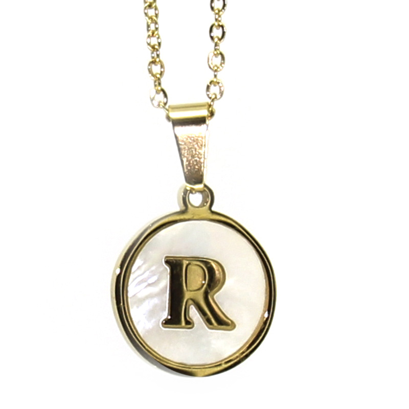 Collar Dije Madre Perla Letra R