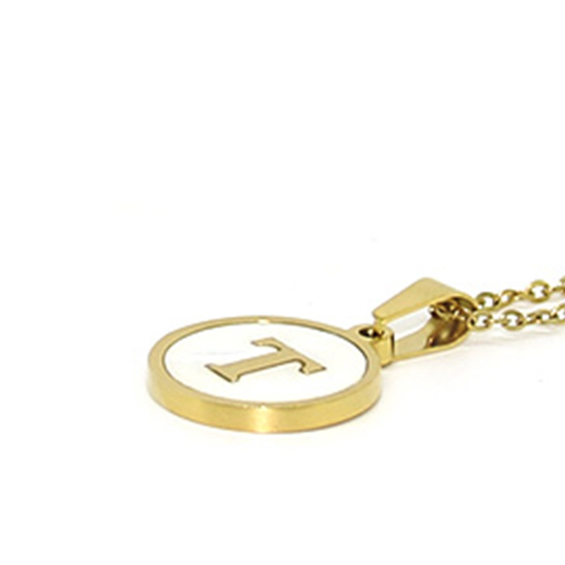 Collar Dije Madre Perla Letra T Dorado