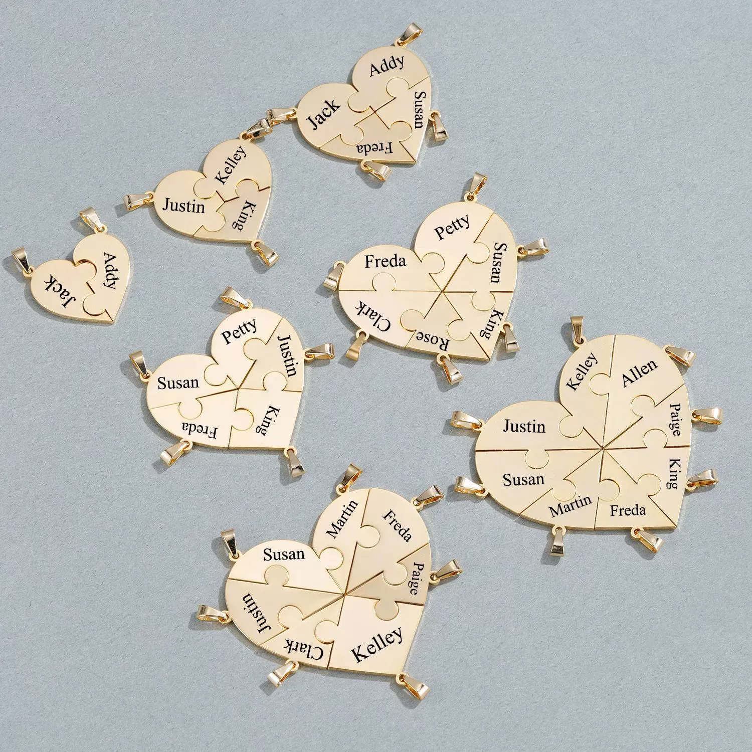 Collares Acero Corazon Partido Multiples Piezas Amistad 4