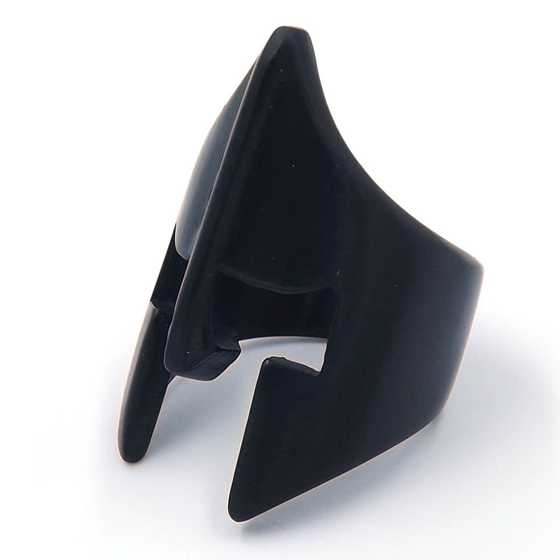 Anillo de Acero Negro Casco de Gladiador Espartano 6 Anillo de Acero Negro Casco de Gladiador Espartano - Image 4