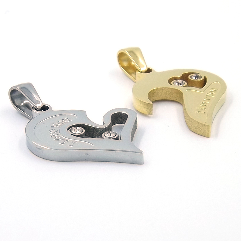 Dije Doble Diseño Corazon Partido Plata Dorado 6 Dije Doble Diseño Corazon Partido Plata Dorado - Image 4