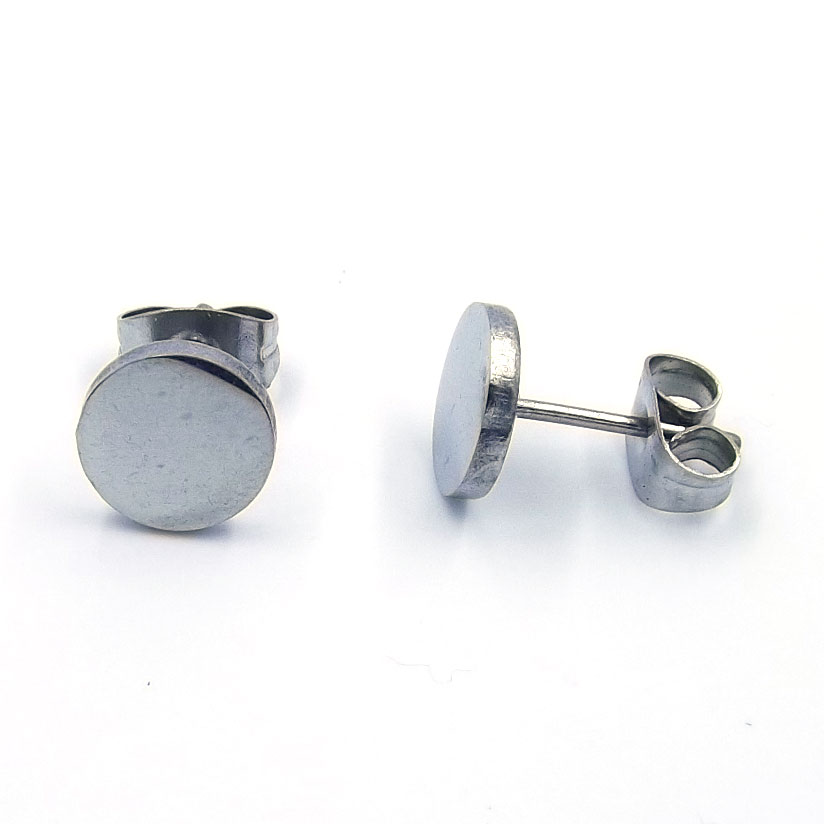 Aretes tipo Broquel Acero Plateado Circulo Liso 5 Aretes tipo Broquel Acero Plateado Circulo Liso - Image 3