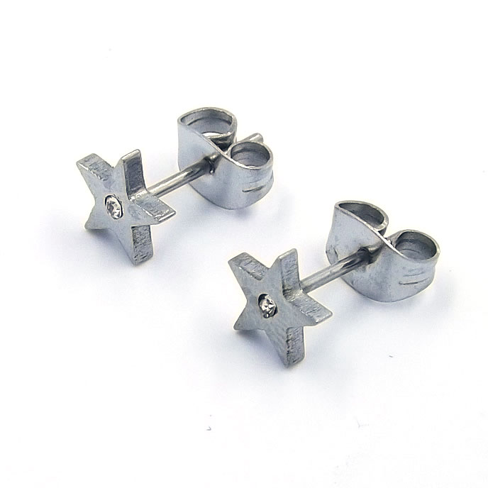 Aretes Acero tipo Broquel Estrella Chispita Plateado 5 Aretes Acero tipo Broquel Estrella Chispita Plateado - Image 3