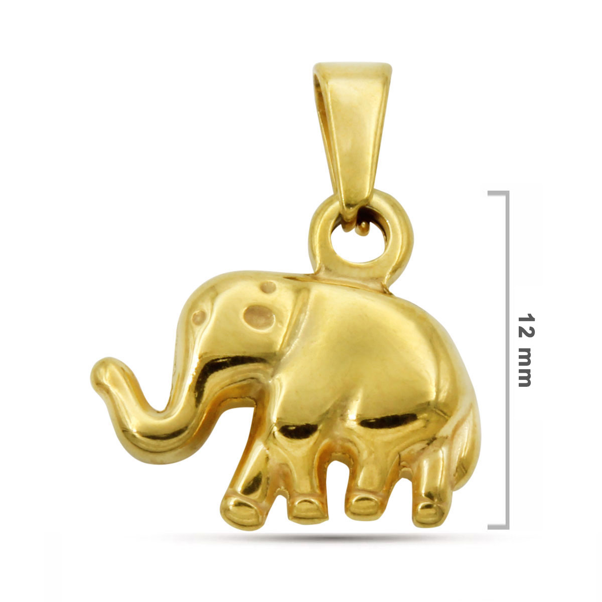 Dije Acero Dorado Elefante Amuleto Buena Suerte Sabiduria