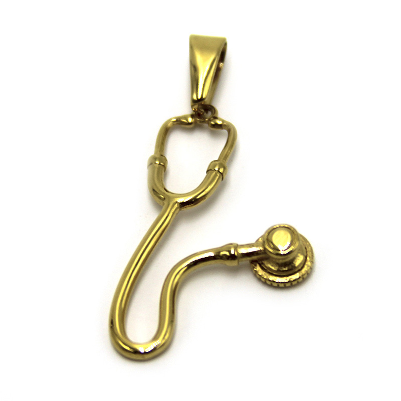 Dije Acero Dorado Estetoscopio Medico Doctor