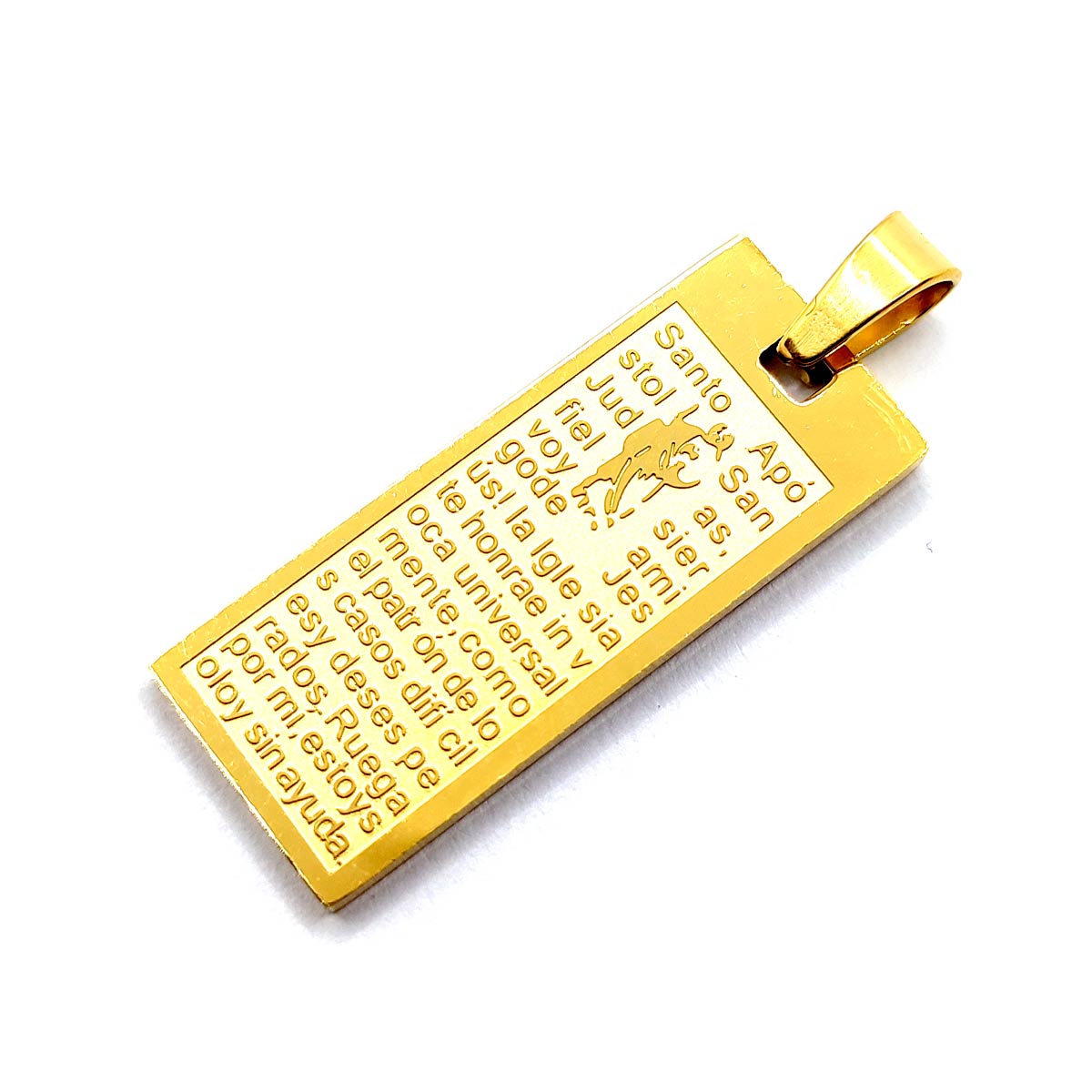 Dije Acero Dorado Medalla Santo Apostol Siervo San Judas 2