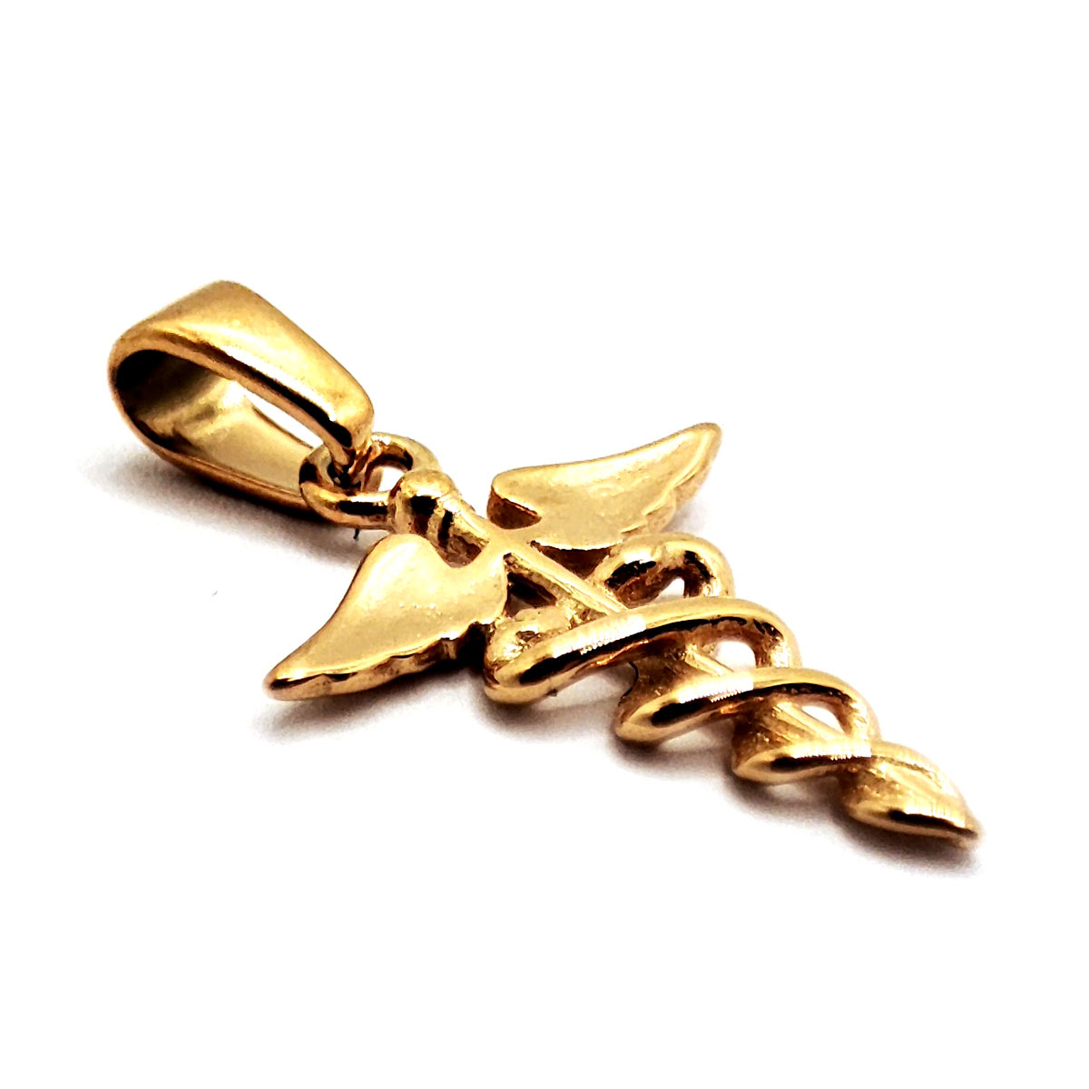 Dije Acero Dorado Medico Medicina Caduceo de Mercurio 3