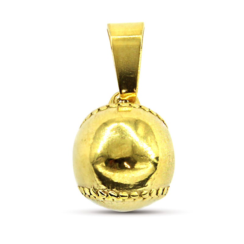 Dije Acero Dorado Pelota Realista Beisbol Baseball 11Mm