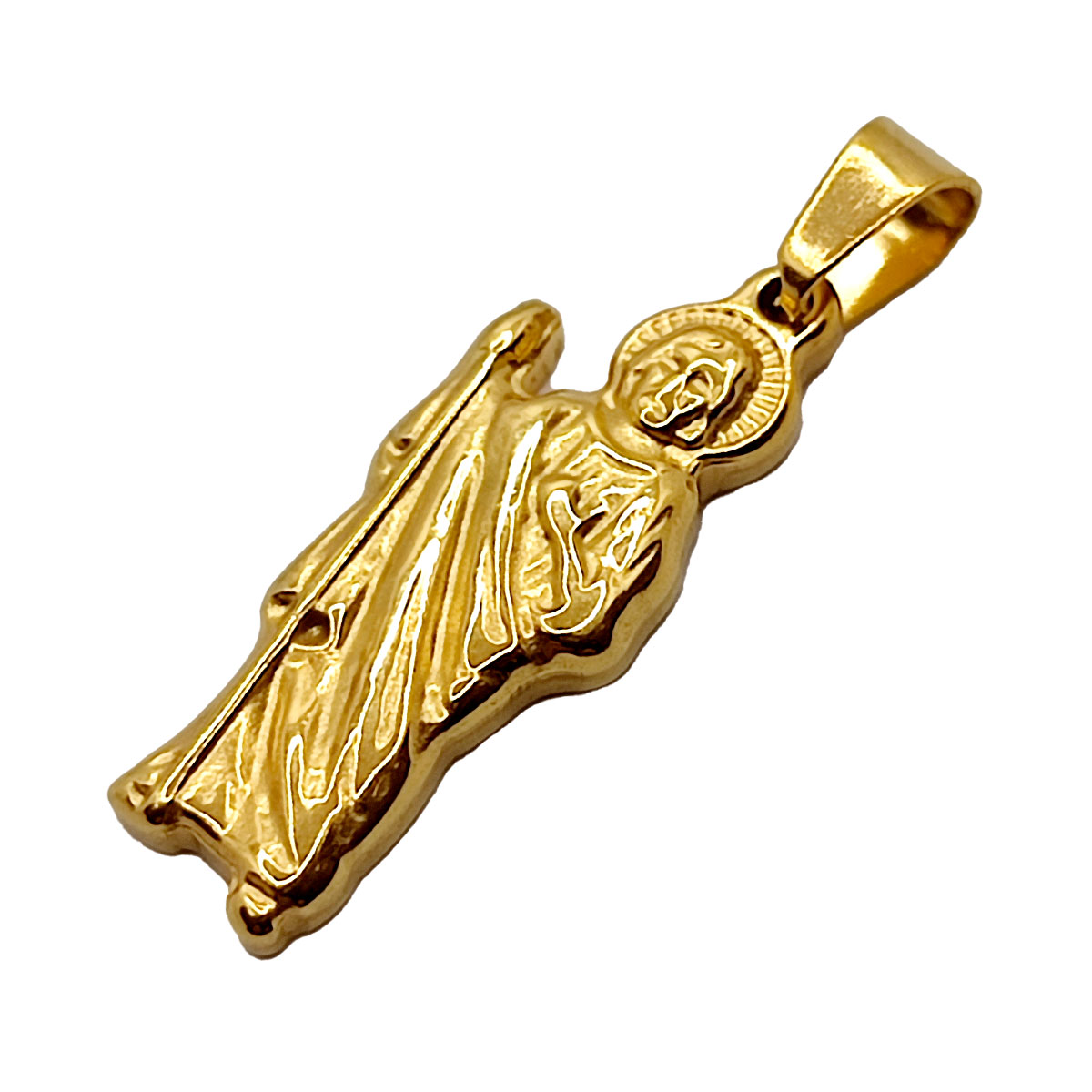Dije Acero Dorado Religioso San Judas Tadeo 40Mm 2